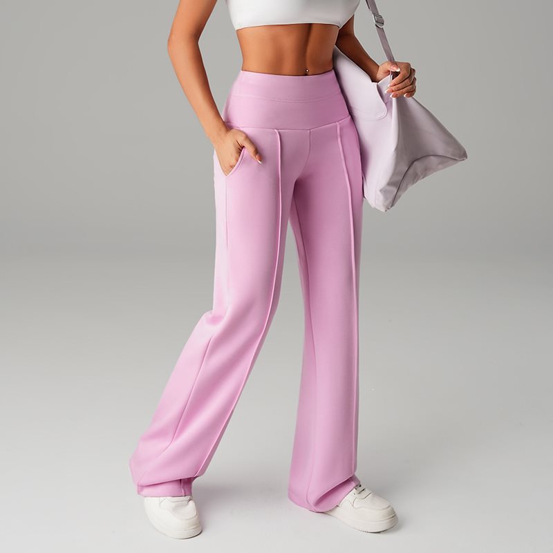 Damen High‑Waist Palazzo‑Sweatpants mit Bügelfalte und Komfortbund Drune