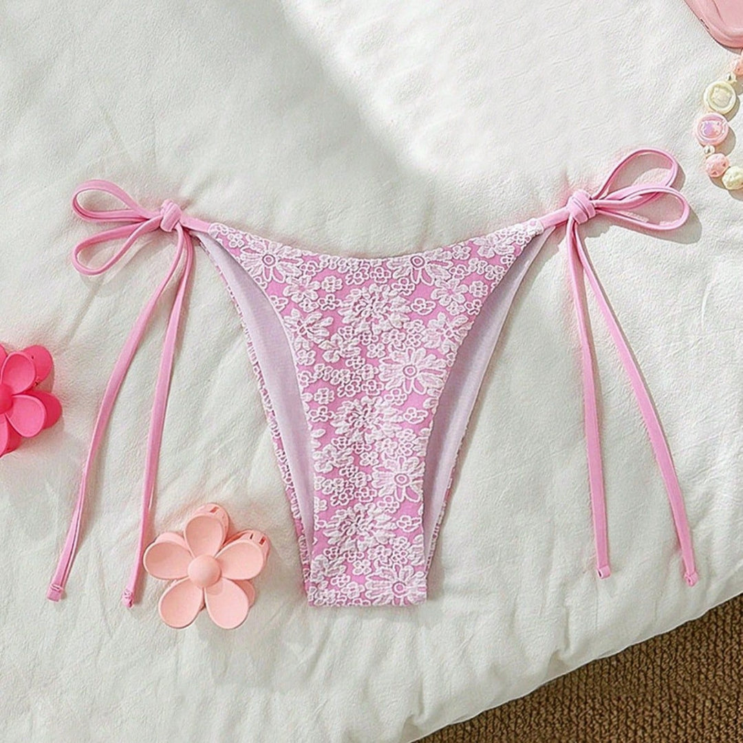 Damen Blumendekorierter Triangel-Bikini Drune