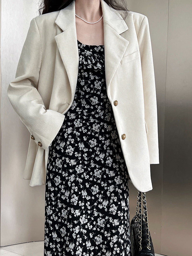 Drune | Lockere Metallschnalle Cordjacke