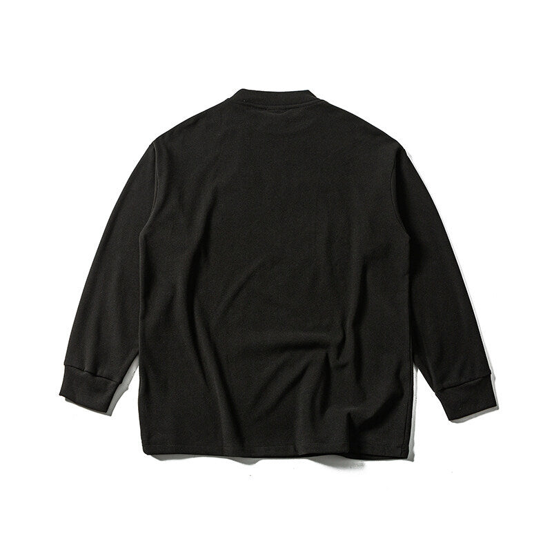 Unisex Oversize-Langarmshirt mit Mockneck aus Baumwollmischung Drune
