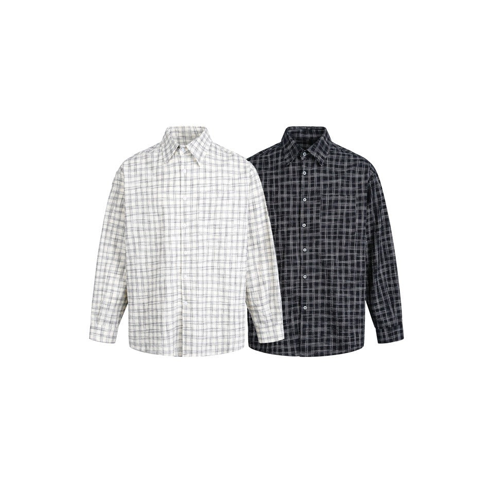Damen Oversize-Hemd aus Leinen‑Baumwoll‑Mix mit feinem Karomuster Drune