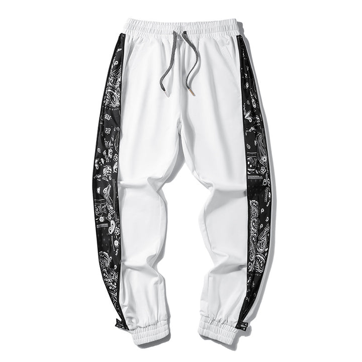 Herren Locker geschnittene Streetstyle Jogginghose mit Bandana‑Seiteneinsatz und elastischem Saum Drune