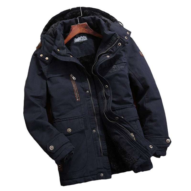 Herren Wetterfeste Fleecejacke mit abnehmbarer Kapuze Drune