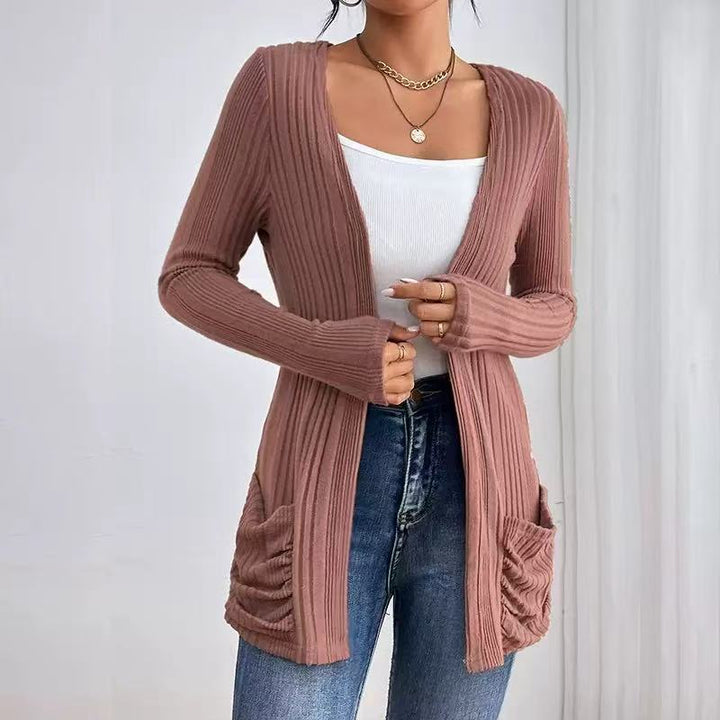 Damen Strickjacke im lässigen Oversized-Stil mit offener Front Drune