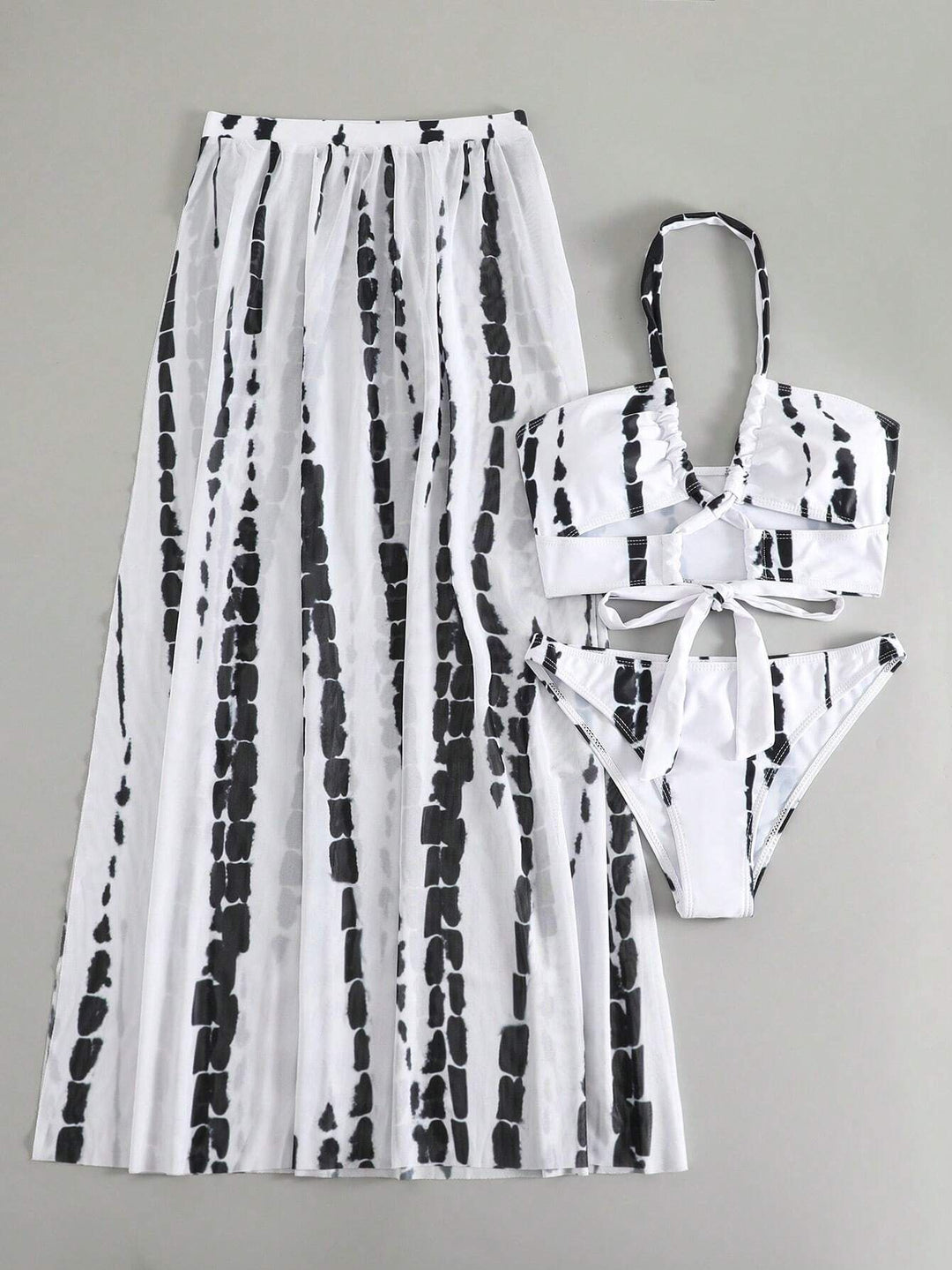 Damen Bikini-Set mit elegantem Maxirock und femininem Oberteil Drune