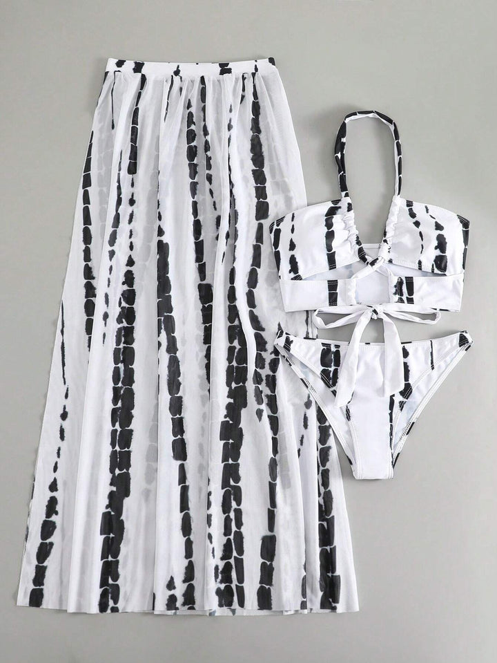 Damen Bikini-Set mit elegantem Maxirock und femininem Oberteil Drune