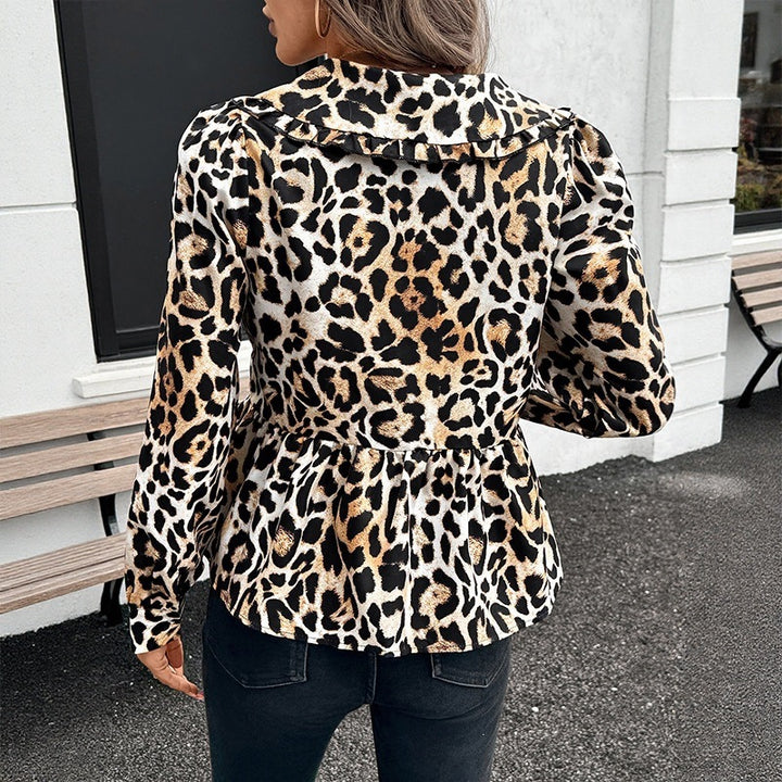 Damen Verspielte Leopardenbluse Drune