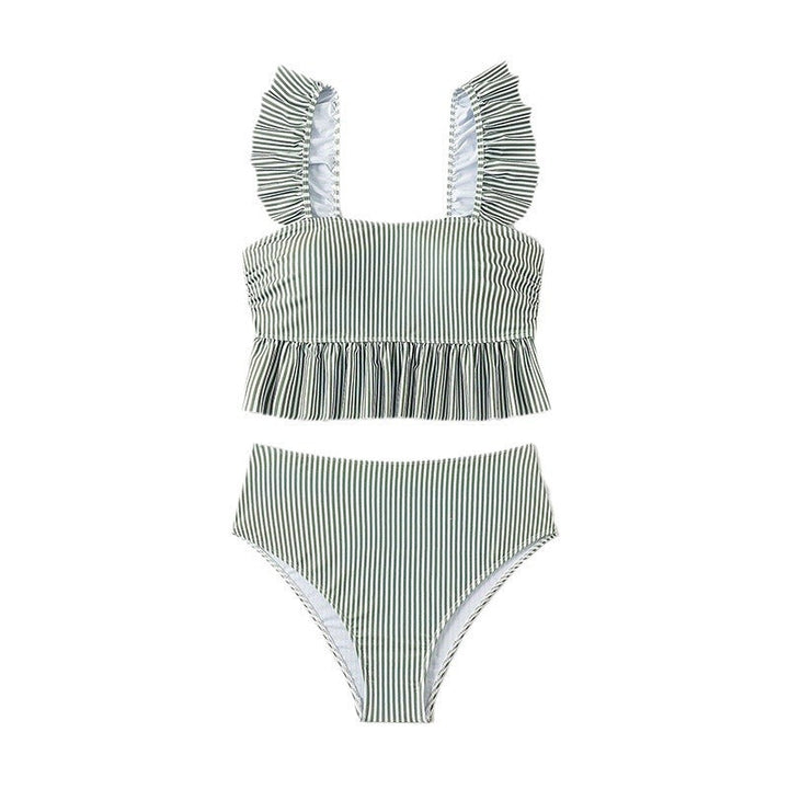 Damen Bikini-Set mit femininem Rüschendesign und hoher Taille Drune