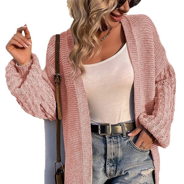 Damen Grobstrick-Cardigan mit offenen Fronten und modischen Kabelmustern Drune