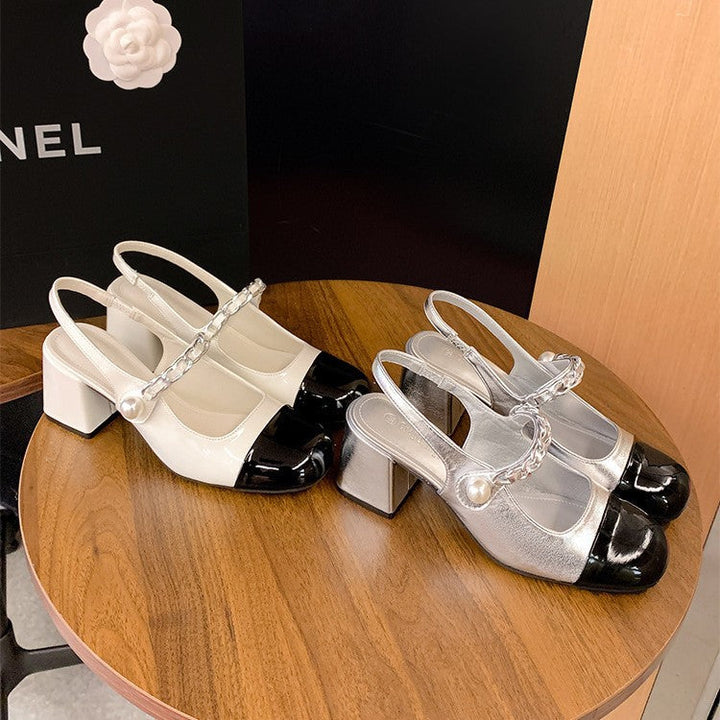 Damen Pumps mit modischem Ketten-Detail und elegantem Blockabsatz Drune