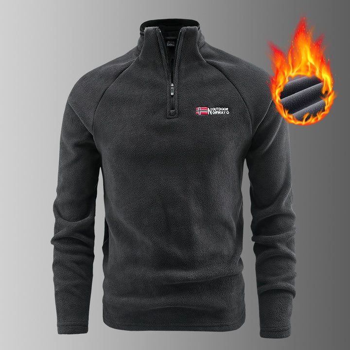 Herren wärmender Microfleece-Troyer mit Halbreißverschluss, ergonomischen Raglanärmeln und kuscheliger Innenstruktur Drune