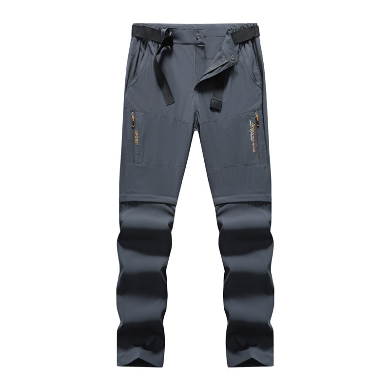 Herren Outdoor-Hose mit vorgeformten Knien, Reißverschlusstaschen und integriertem Gürtel Drune