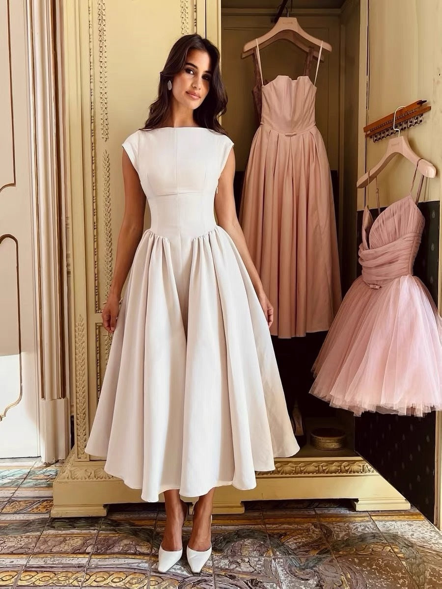 Damen A-linien Kleid mit elegantem Bustier-Oberteil und schwingendem Rock Drune