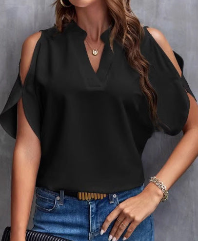 Damen Cold Shoulder Bluse Drune