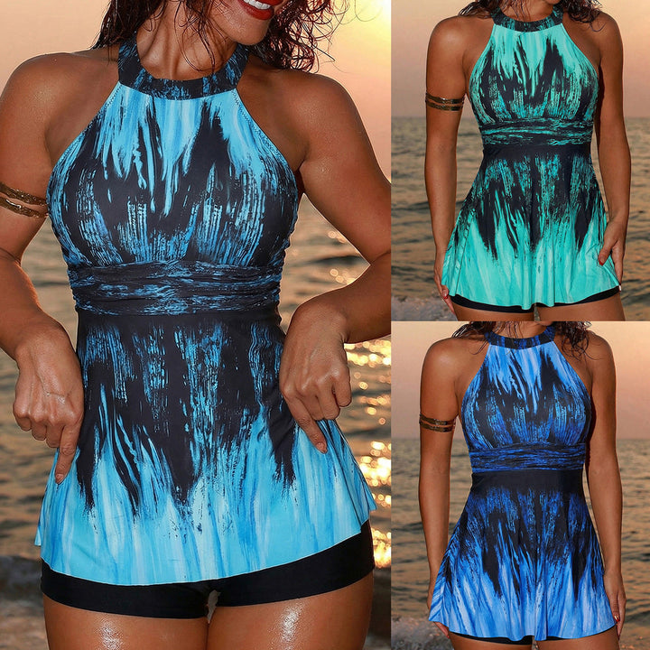 Damen Sportlicher Badeanzug mit Rock-Design Drune
