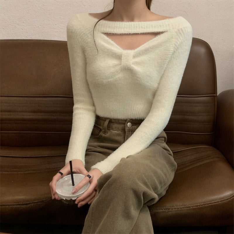 Damen Elegantes Strickoberteil mit modischem Cut-Out Drune