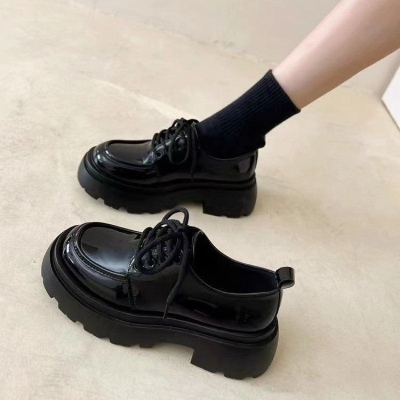Damen Komfortable Schnürschuhe mit dicker Laufsohle und strapazierfähigem Obermaterial Drune