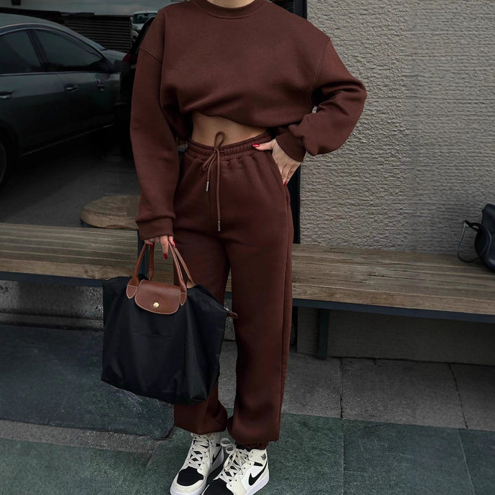Damen lässiges Sweatshirt und Jogginghose Set Drune