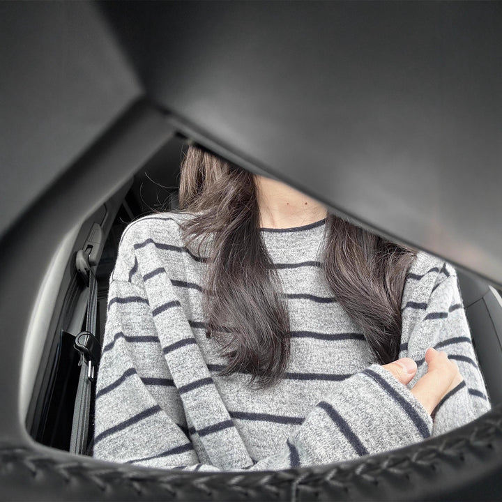 Damen lässiges Langarmshirt mit modernen Streifen Drune