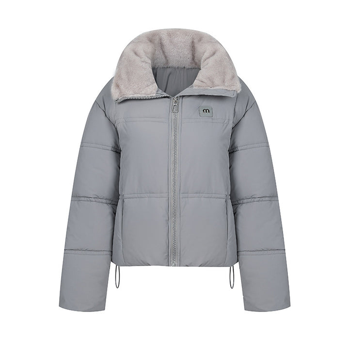 Damen Stylische gefütterte Winterjacke mit abnehmbarem Kragen Drune