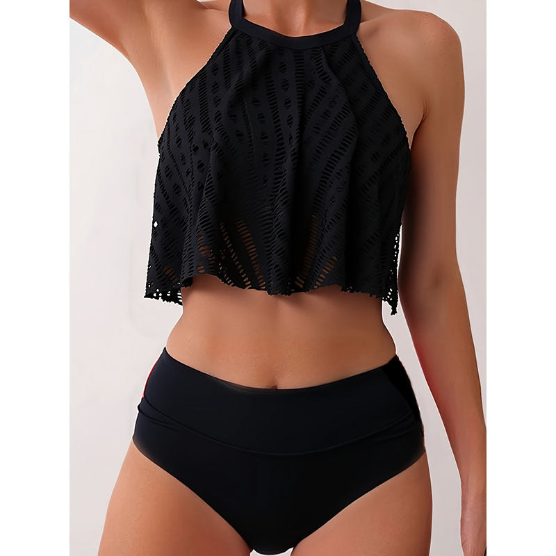 Damen Bikini-Set mit lässigem Crop-Top und hochtaillierten Höschen Drune