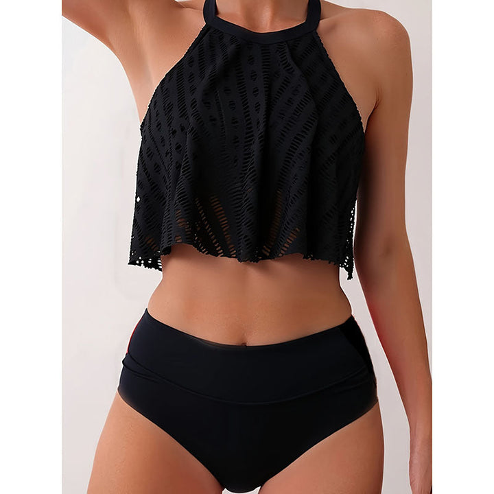 Damen Bikini-Set mit lässigem Crop-Top und hochtaillierten Höschen Drune