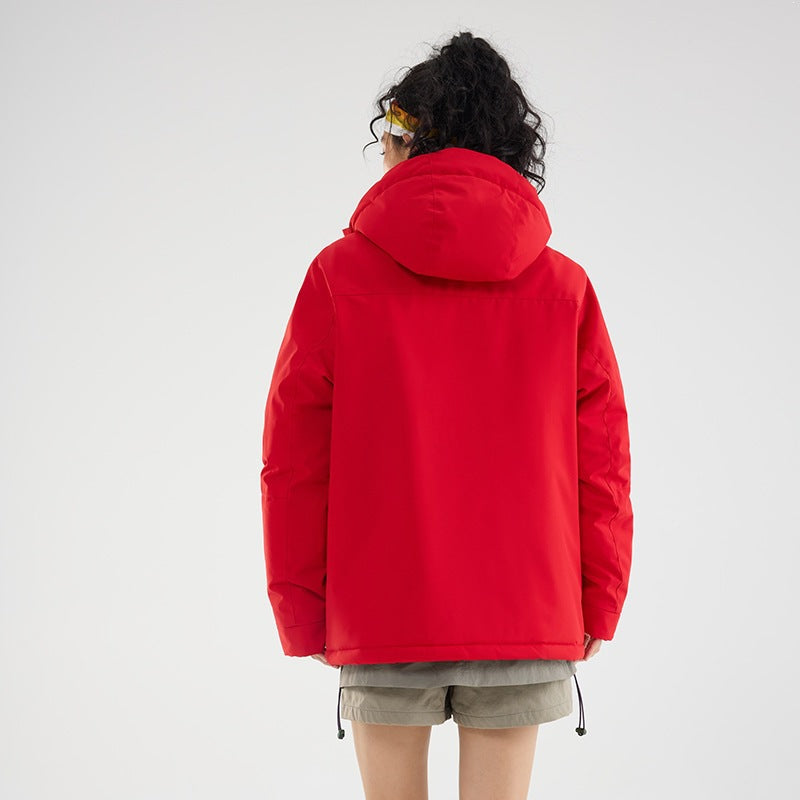 Damen Wattierte Winterjacke mit Kapuze, wasserabweisend und winddicht Drune