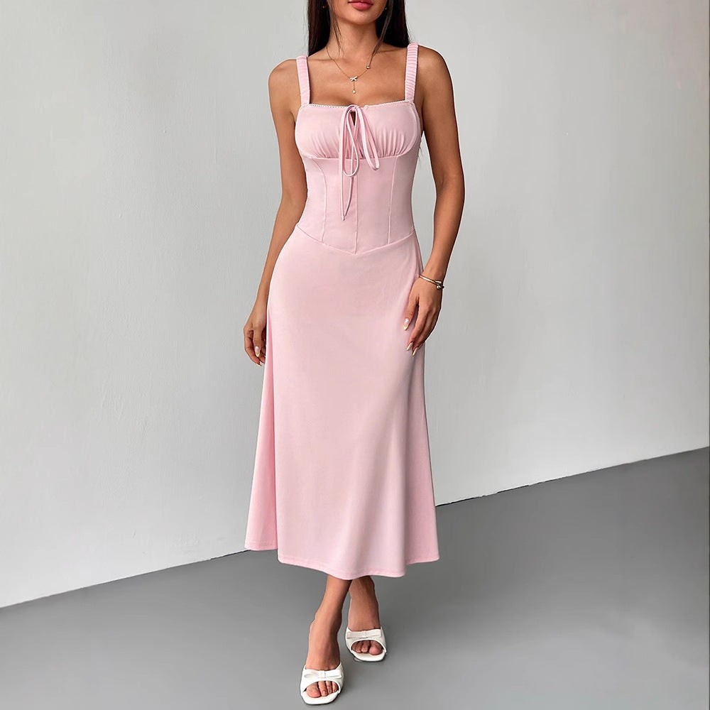 Damen Maxikleid mit formschöner Schnürung und eleganten Trägern Drune