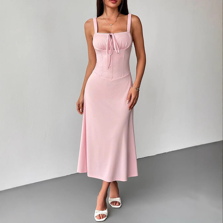 Damen Maxikleid mit formschöner Schnürung und eleganten Trägern Drune