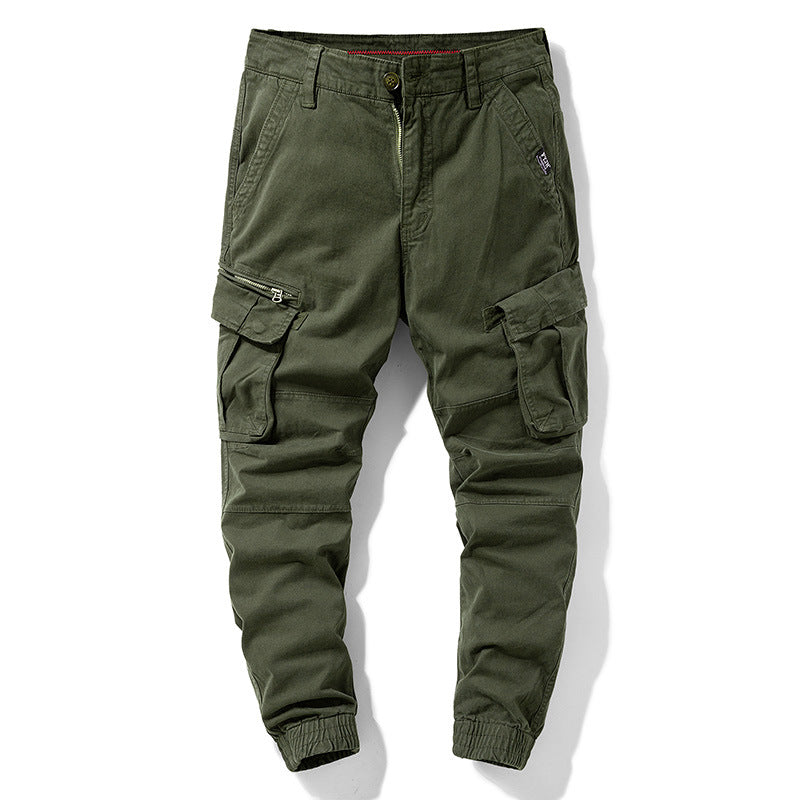 Herren Tapered‑Cargohose im Joggerstil mit Knieabnähern, Mehrfachtaschen und elastischen Knöchelbündchen Drune