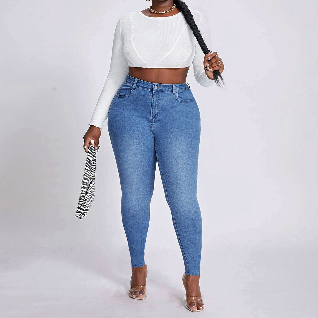 Damen High-Waist Skinny-Jeans figurschmeichelnd mit Stretch und hoher Taille Drune