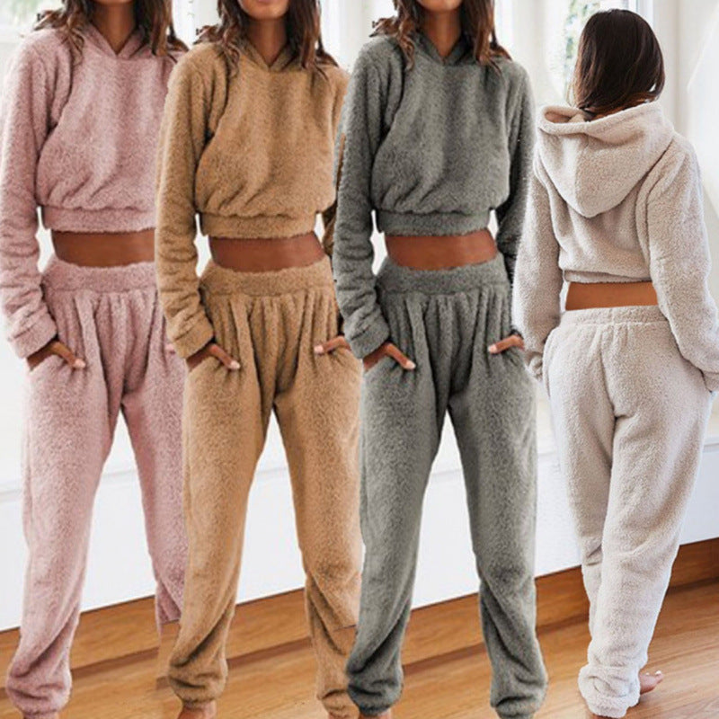 Damen kuscheliges Lounge-Set aus weichem Fleece Drune