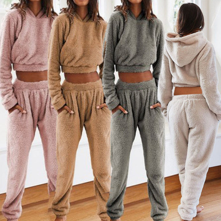 Damen kuscheliges Lounge-Set aus weichem Fleece Drune