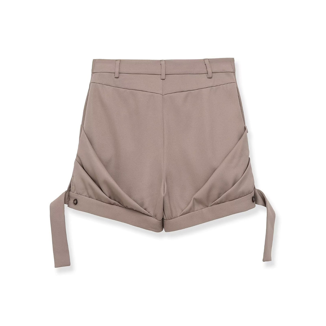 Damen elegante Shorts mit innovativem Faltenwurf und praktischen Seitentaschen Drune