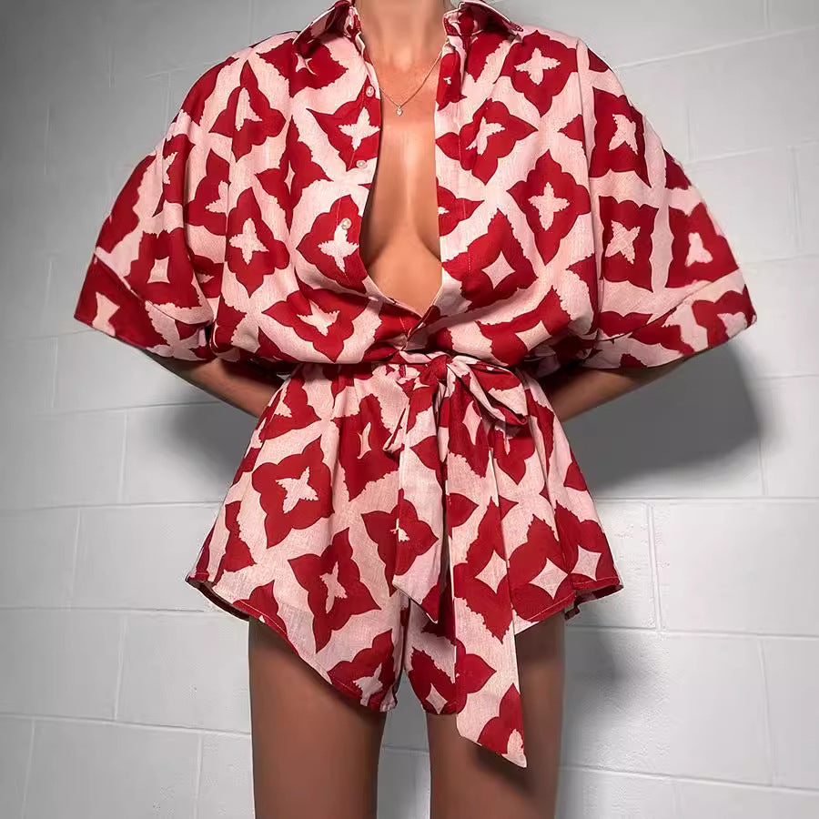 Damen Leichter, luftiger Kaftan mit Bindegürtel Drune