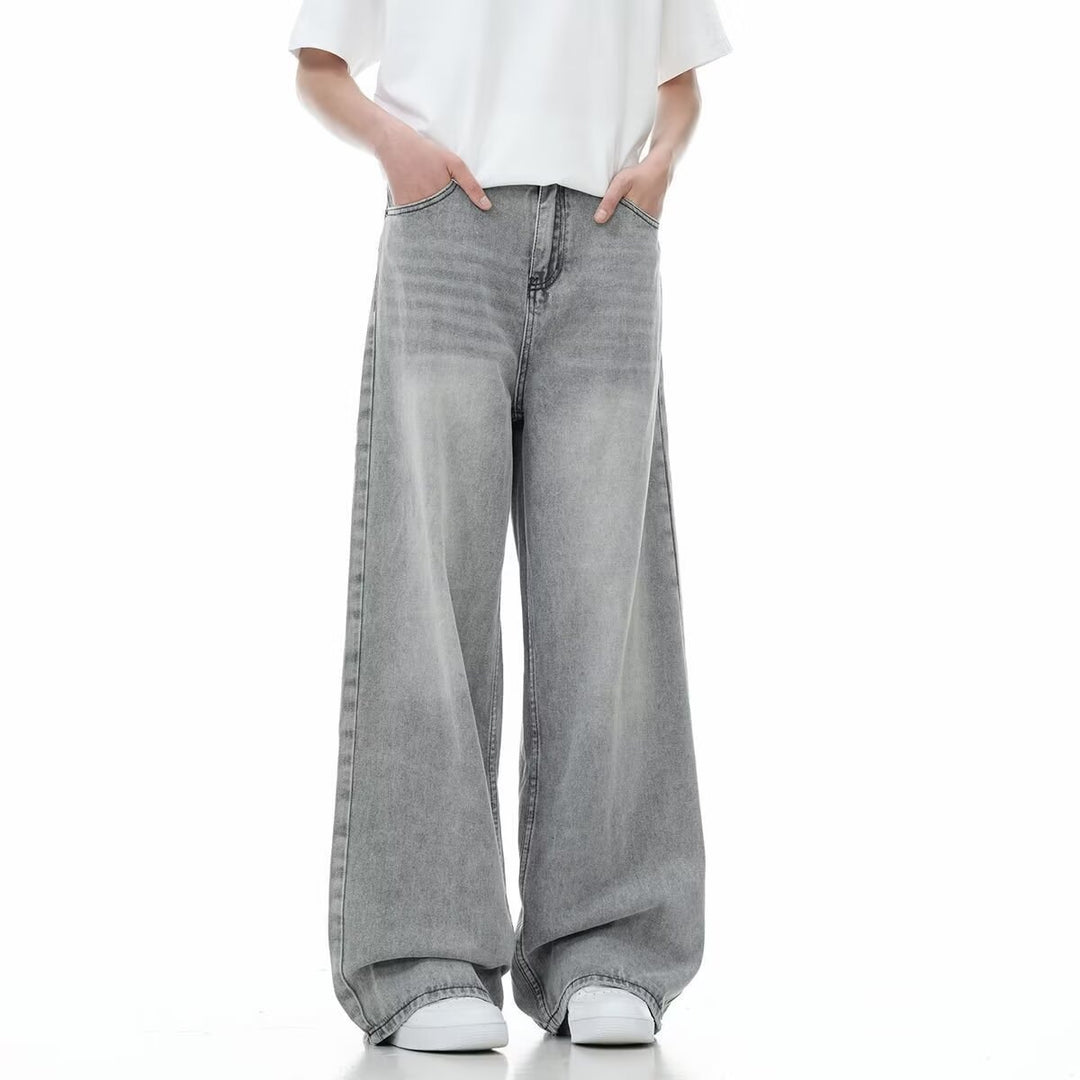 Damen Weitgeschnittene Jeans mit hohen Taillenbund Drune