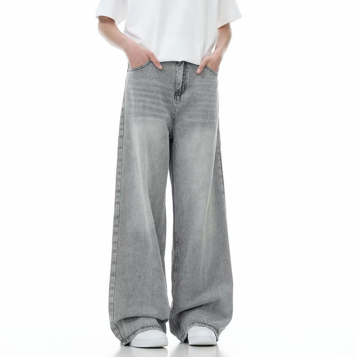 Damen Weitgeschnittene Jeans mit hohen Taillenbund Drune