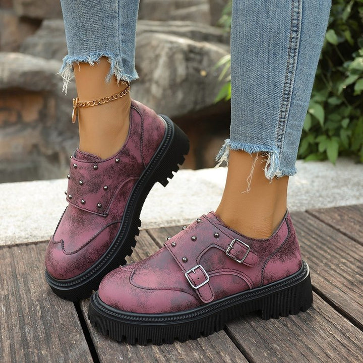 Damen Modische Plateau Schnürschuhe Drune