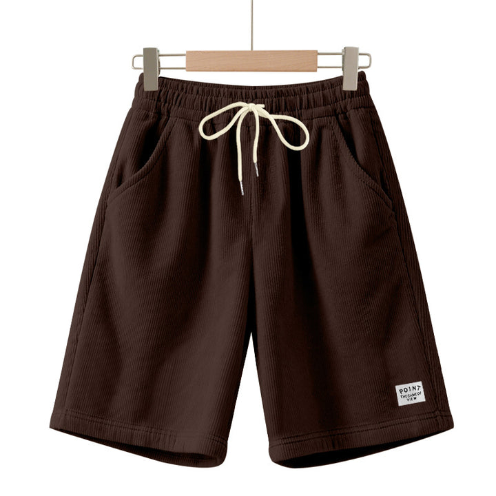 Herren nan knielange Lounge-Shorts im Rippenstrukturjersey mit elastischem Kordelzugbund und aufgesetzten Eingrifftaschen Drune