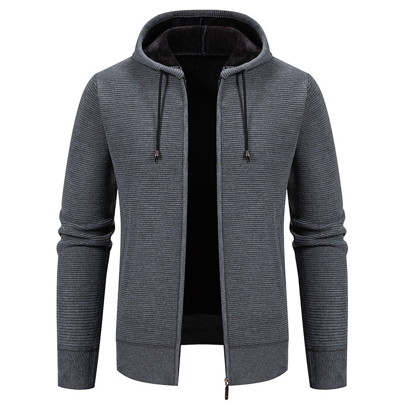 Herren sportliche Fleecejacke mit hohem Kragen und Reißverschluss Drune