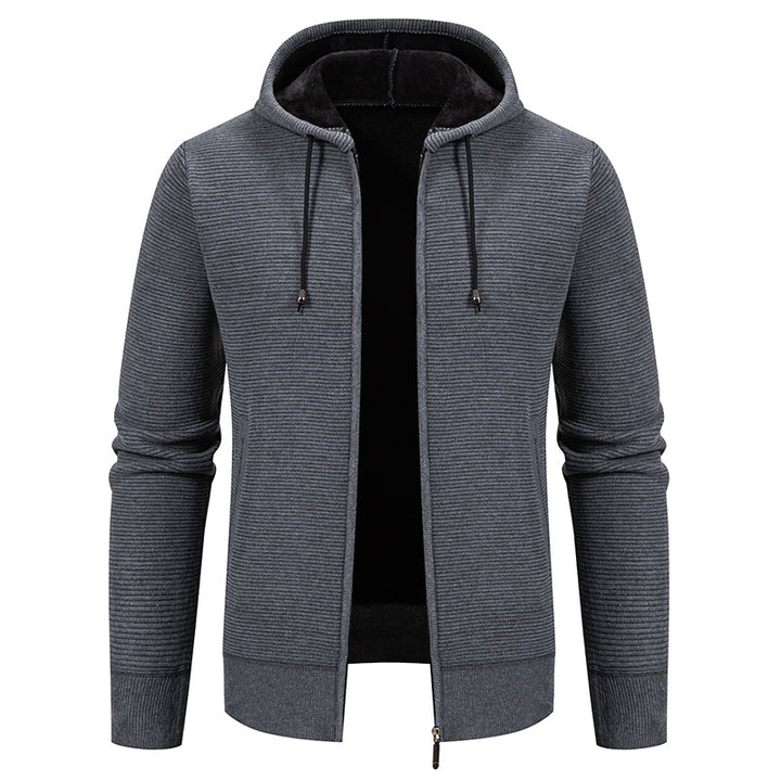 Herren sportliche Fleecejacke mit hohem Kragen und Reißverschluss Drune