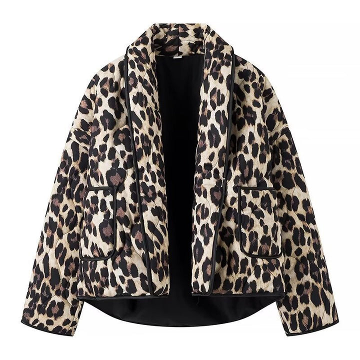 Damen modische Kleidungsjacke mit Tiermuster und Taschen Drune