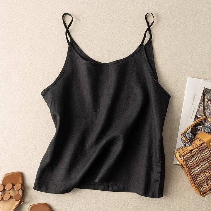 Damen Leichtes Leinen-Camisole-Top Drune