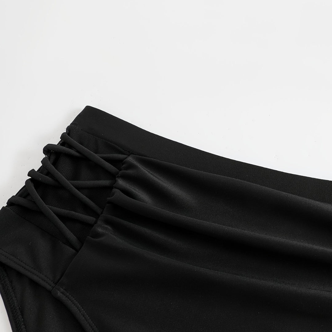 Damen High-Waist Bikinihose mit stilvollen Rüschendetails Drune