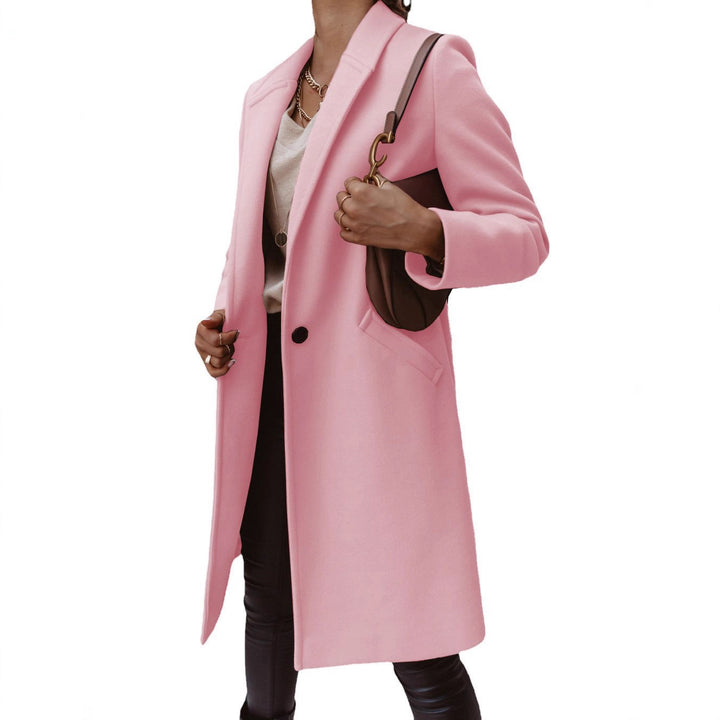 Damen Eleganter und hochwertiger Wollmantel mit schmalem Schnitt Drune