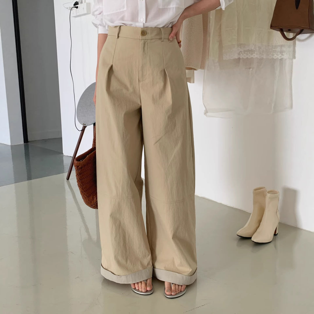 Damen Modische Chinohose mit weitem Schnitt Drune