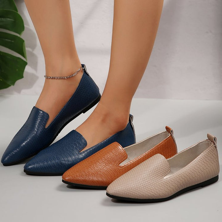 Damen  flexible Keil-Slipper mit Schlangenprägung, gepolstertem Komfortfußbett und rutschfester Gummisohle Drune