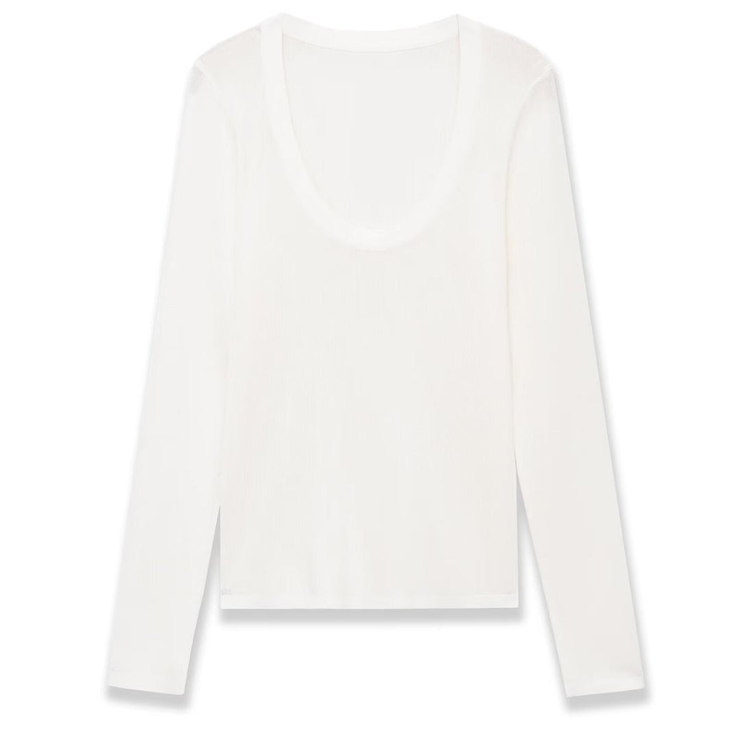 Damen Feinstrick-Pullover mit tiefem U-Ausschnitt und schmaler Silhouette Drune