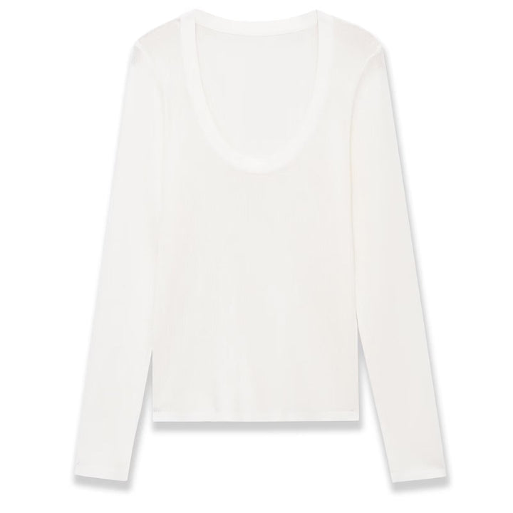 Damen Feinstrick-Pullover mit tiefem U-Ausschnitt und schmaler Silhouette Drune