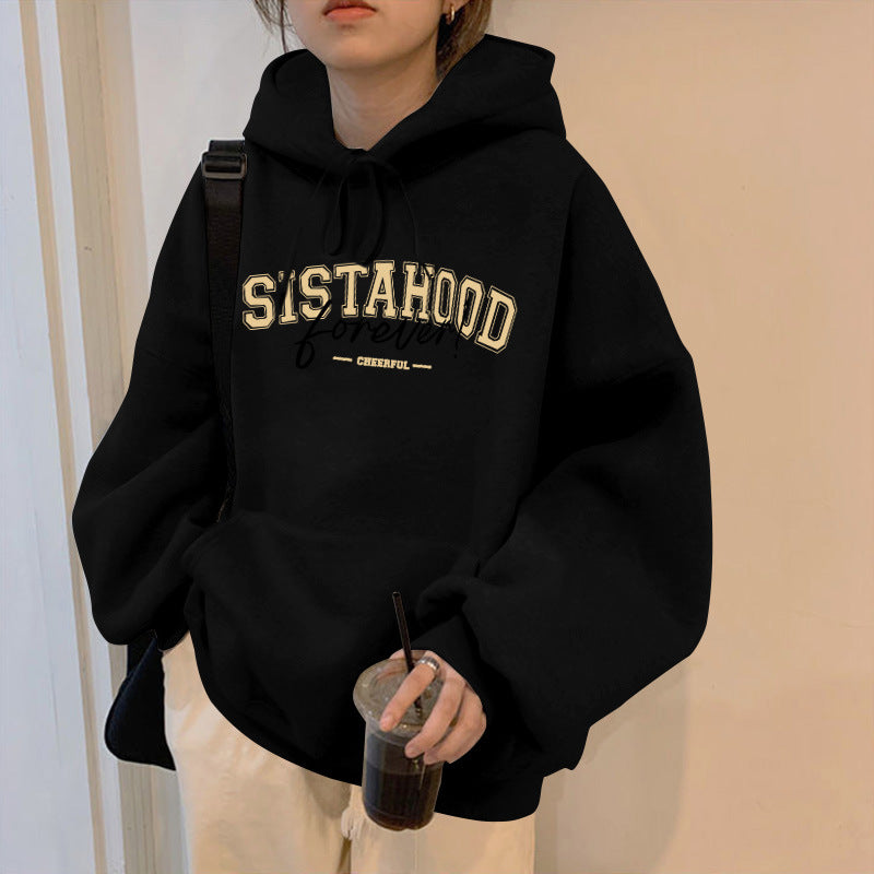 Damen Hoodie mit kreativem Schriftzug und lässigem Oversized-Schnitt